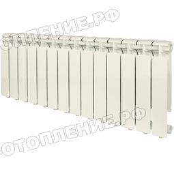 STOUT Bravo 350 14 секций радиатор алюминиевый боковое подключение RAL9010